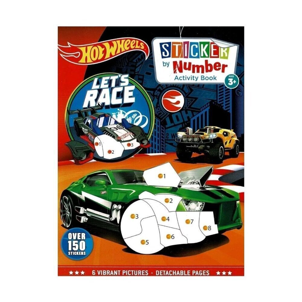 Hot Wheels Let`s Race - Sticker by Number Activity Book Over 150 Stickers